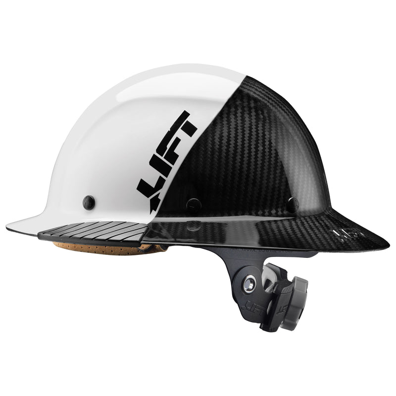 DAX Fifty/50 Carbon Fiber Full Brim Hard Hat Black/White - Head, Eye & Face